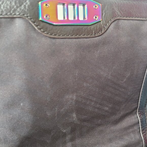 Rebecca Minkoff Iridescent Holograph Love Black /Oil Slick Leather Bag and Dust - Picture 8 of 15